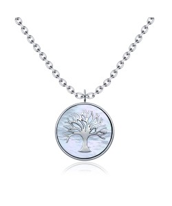 Mother Of Pearl Silver Necklace SPE-4172